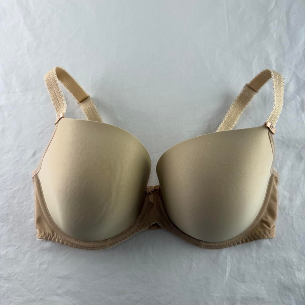 Freya Deco Moulded Plunge Bra 34FF Beige Wired Lined